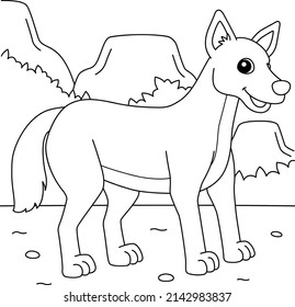 Página de Coloración de Animales Dingo para Niños