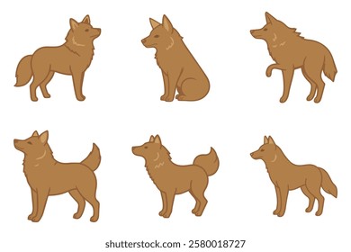 Dingo Animal Illustration Design Set