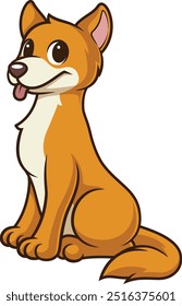 Dingo in chibi kawaii style vector illustration