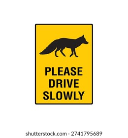 Dingo Crossing Please Drive Slowly Wildlife Area Warning Sign