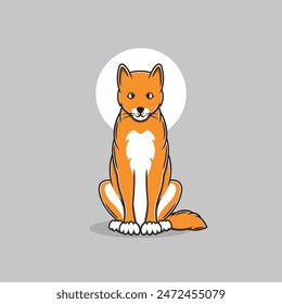 Dingo dog clipart. Flat vector illustration.