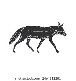 Dingo Icon Silhouette Illustration. Animal Vector Graphic Pictogram Symbol Clip Art. Doodle Sketch Black Sign.