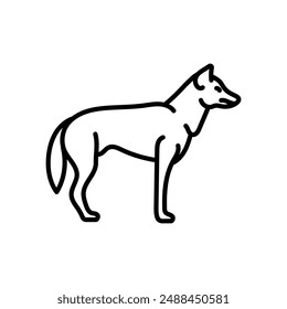 Dingo Outline Icon, Vector illustration