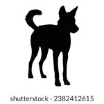 Dingo silhouette vector art wild animal.