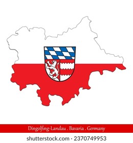 Dingolfing-Landau Flag - Bavaria, Germany (EPS)