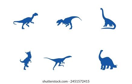 Ding-o-sours Vectors Icon Set. prehistoric animals vector silhouettes collection