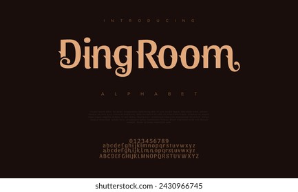 Dingroom creative modern urban alphabet font. Digital abstract moslem, futuristic, fashion, sport, minimal technology typography. Simple numeric vector illustration