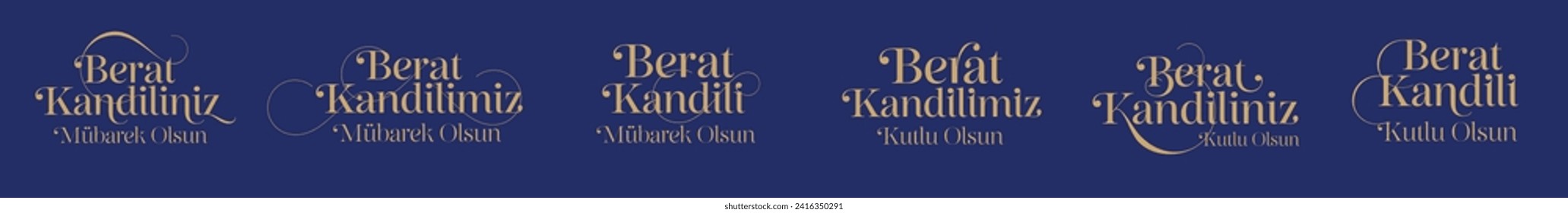 Türkisches Typografie-Design für den islamischen Tag vorbereitet. Übersetzung: Möge unser Berat Kandil gesegnet werden