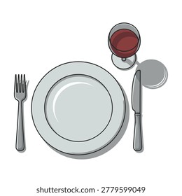 Dining arrangement with a plate spoon knife suitable for restaurant