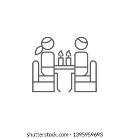 Dining, candle,  restaurant icon. Element of restaurant icon. Thin line icon for website design and development, app development. Premium icon