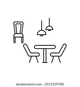 Icono de silla de comedor listo para usar Ilustración vectorial