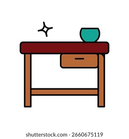 Icono de silla de comedor con fondo blanco Vector ilustración de stock