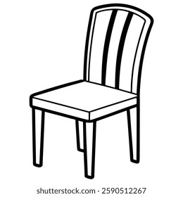 dining chair line art vector on white background