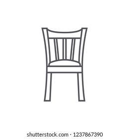 Dining Chair Modern Simple Outline Vector Icon