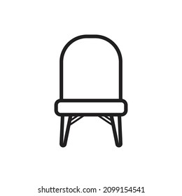 Ilustración de vectores de iconos de contorno de sillas de comedor