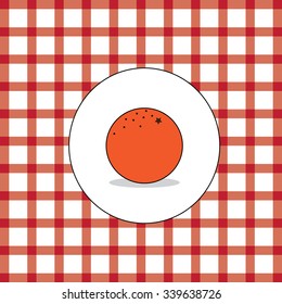 Dining cloth with a pattern of vegetables or fruit