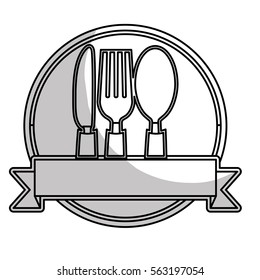 dining cutlery emblem image vector illustration design 