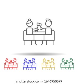 Dining, drink, restaurant multi color style icon. Simple thin line, outline vector of Restaurant icons for ui and ux, website or mobile application