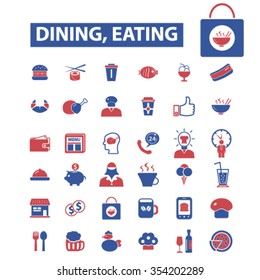 dining, eating, fast food, restaurant  icons, signs vector concept set for infographics, mobile, website, application

