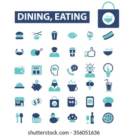 dining, eating, fast food, restaurant  icons, signs vector concept set for infographics, mobile, website, application
