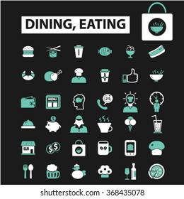 dining, eating, fast food, restaurant  icons, signs vector concept set for infographics, mobile, website, application
