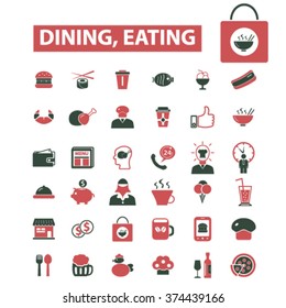 dining, eating, fast food, restaurant  icons, signs vector concept set for infographics, mobile, website, application
