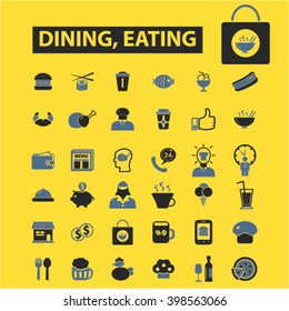 dining, eating icons
