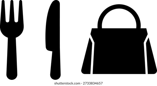 Dining essentials and handbag silhouette