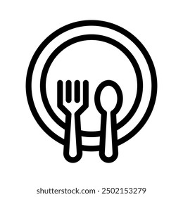 dining icon with style outline
