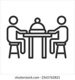 Dining Icon Vector Illustration Outline Style