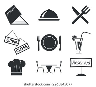 Dining icons set. set of 16 dining outline icons such as dish, fork and spoon, drink and food, knife, restaurant, menu, reserved