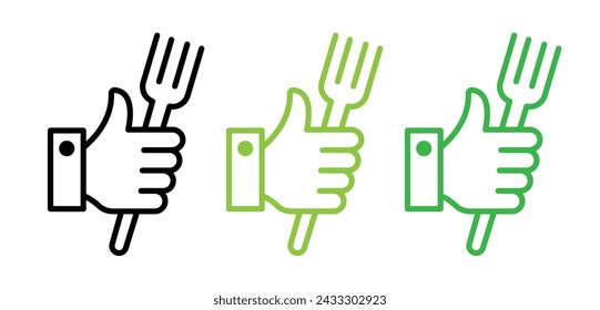 Dining Joy Line Icon. Taste Experience icon in outline and solid flat style.