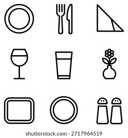 Tenedor de placa de iconos de comedor y cocina