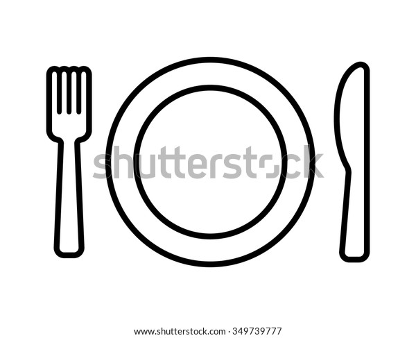 Dining Line Art Vector Icon Plate Stock Vector (Royalty Free) 349739777 ...