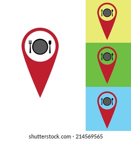 Dining mark location vector. EPS10