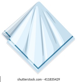 Dining napkin floded in square illustration