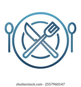 Dining Plate and Cutlery Icon
