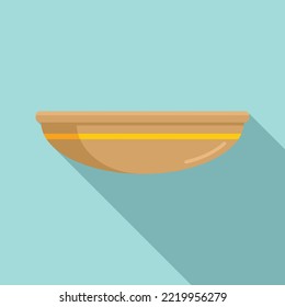 Dining plate icon flat vector. Lunch plate. Table meal