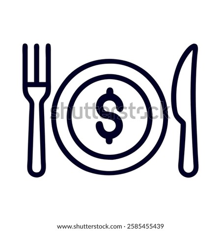 A dining plate icon symbolizing food business economy