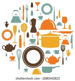 Juego de iconos de comedor y restaurante