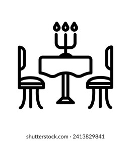 Dining Room black outline icon outline icon, pixel perfect