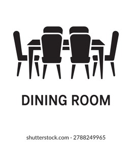 dining room chairs silhouette on white background