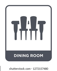dining room icon vector on white background, dining room trendy filled icons from Furniture and household collection, dining room simple element illustration