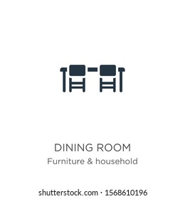 Dining room icon vector. Trendy flat dining room icon from furniture and household collection isolated on white background. Vector illustration can be used for web and mobile graphic design, logo, 