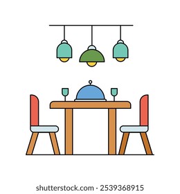 Icono de comedor con fondo blanco Vector Ilustración de stock