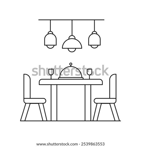 Dining Room icon with white background vector stock illustration