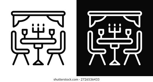 Esszimmersymbol weißer und schwarzer Hintergrund