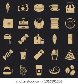 Dining room icons set. Simple set of 25 dining room vector icons for web for any design