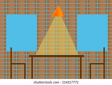 Dining room interior with table and chair. Vector illustration