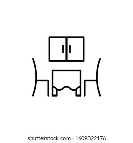 Dining Room line icon vector illustration. interior symbol. isolated on white background.